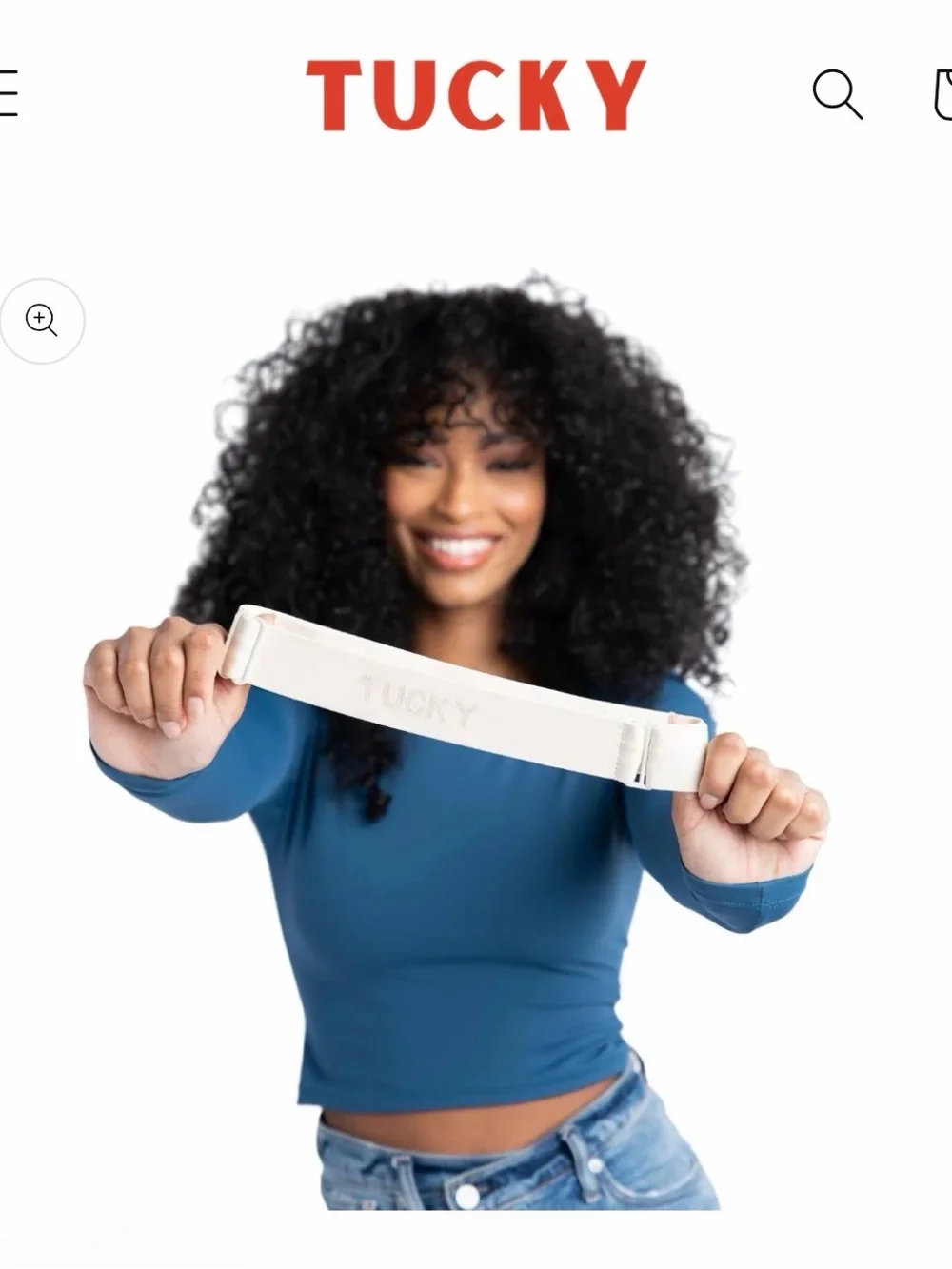 Tucky brand Ivory crop top Elastic Belt